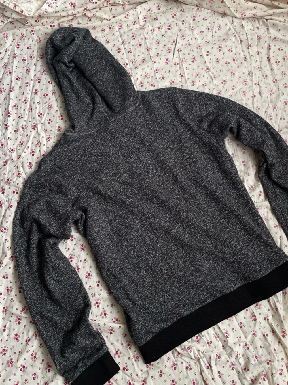 Guess Charcoal Speckled Hoodie with Gold Logo - Picture 2 of 3